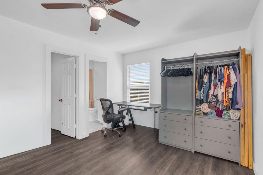 Primary oversized bedroom with second full bathroom. It certainly is large enough for a bed and a desk area. Primary oversized bedroom with second full bathroom. It certainly is large enough for a bed and a desk area.