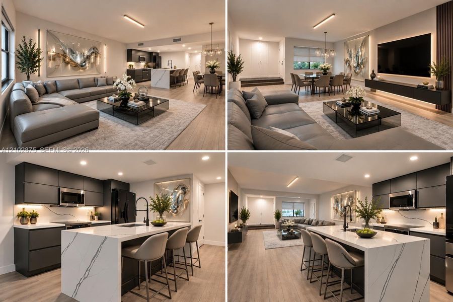 Furnished interior view inside a new home in , Miami Shores (Image 15). Furnished interior view inside a new home in , Miami Shores (Image 15).