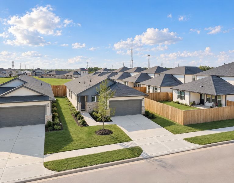Front exterior of a new home in Hockley Meadows, Hockley, TX, highlighting curb appeal (Image 12). Front exterior of a new home in Hockley Meadows, Hockley, TX, highlighting curb appeal (Image 12).