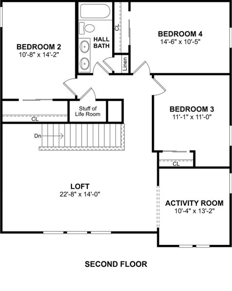 The Zambezi II floor plan by K. Hovnanian Homes. 2nd Floor shown. *Prices, plans, dimensions, features, specifications, materials, and availability of homes or communities are subject to change without notice or obligation.