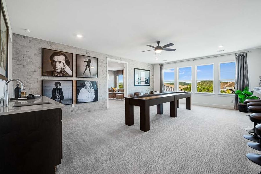 Representative furnished interior of a home built from the Catalina by Taylor Morrison in Travisso Florence Collection, Leander (Image 23).