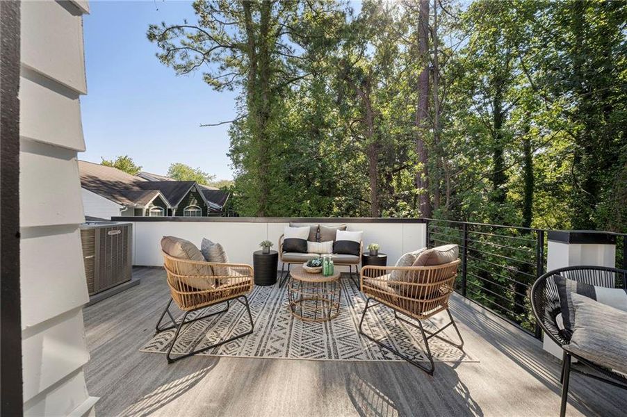 Exterior details and patio area of a home in , Atlanta (Image 3). Exterior details and patio area of a home in , Atlanta (Image 3).