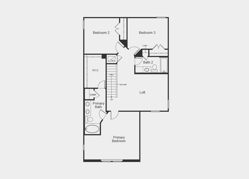 2D floor plan layout for the 1908 by KB Home in Sagecrest Trails, Conroe, TX (Image 4). 2D floor plan layout for the 1908 by KB Home in Sagecrest Trails, Conroe, TX (Image 4).