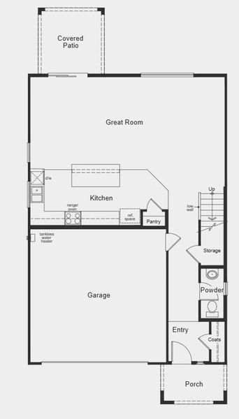 2D floor plan layout for the 2063 by KB Home in Mandarina Reserve, Marana, AZ (Image 6). 2D floor plan layout for the 2063 by KB Home in Mandarina Reserve, Marana, AZ (Image 6).