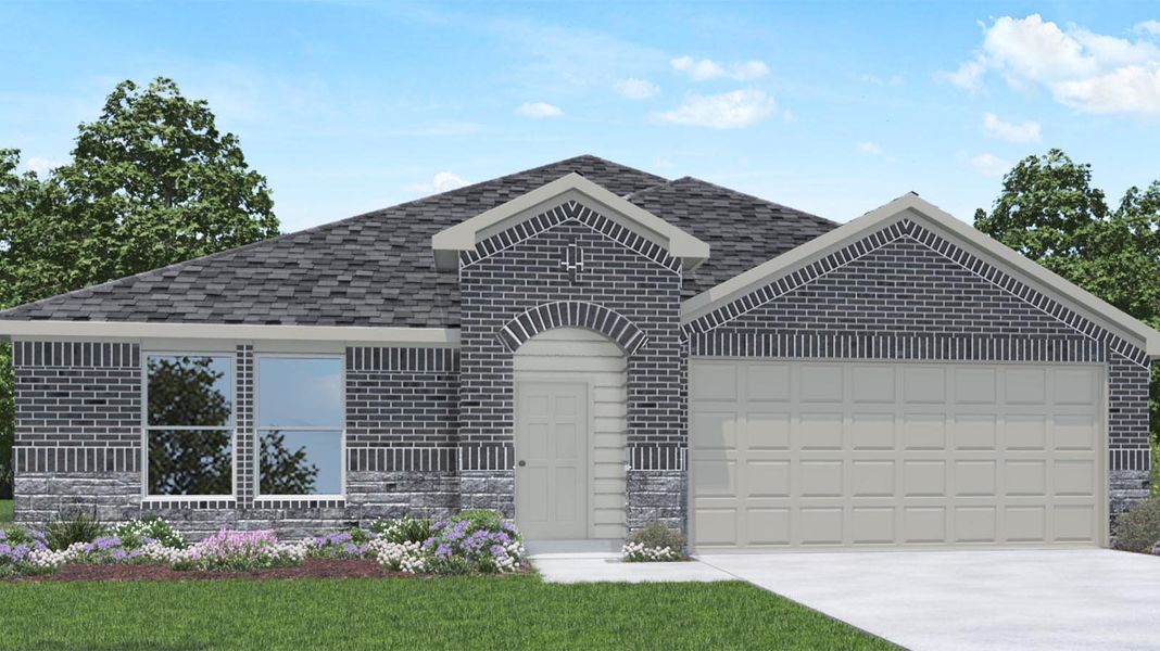 Representative exterior photo of a completed home built from the Kingston by D.R. Horton in Caldwell Crossing, Iowa Colony, TX (Image 21).