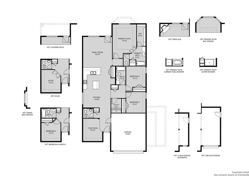 2D floor plan layout of this home in Swenson Heights, Seguin, TX (Image 4).