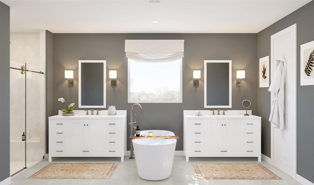 Spa-like primary bath (*Artist rendering used for illustration purposes only.)