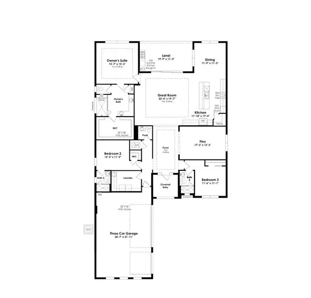 2D floor plan layout of this home in Cresswind Palm Beach at Westlake, Westlake, FL (Image 4). 2D floor plan layout of this home in Cresswind Palm Beach at Westlake, Westlake, FL (Image 4).