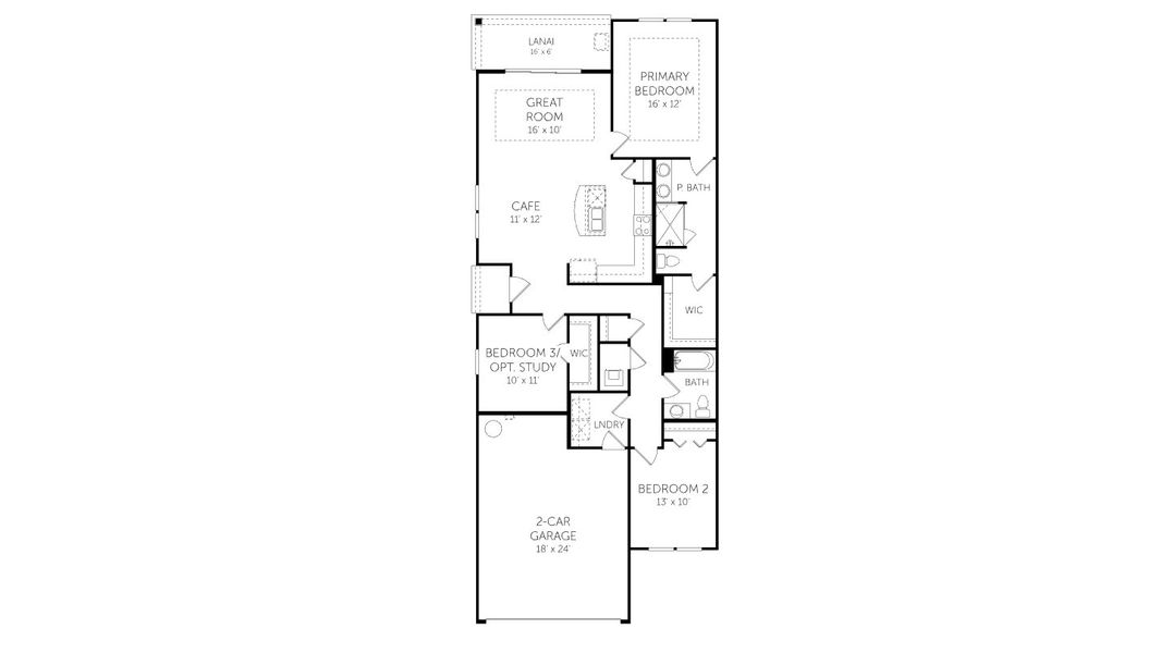 2D floor plan layout for the Madison - Villas by Dream Finders Homes in Brook Forest, St. Augustine, FL (Image 3).