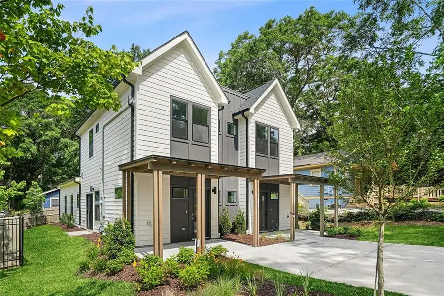 Front exterior of a new home in , Atlanta, GA, highlighting curb appeal (Image 25).