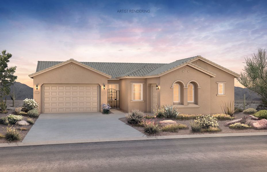 Representative exterior photo of a completed home built from the Catalina by Pulte Homes in Harvest - Enchantment Series, Queen Creek, AZ (Image 20).