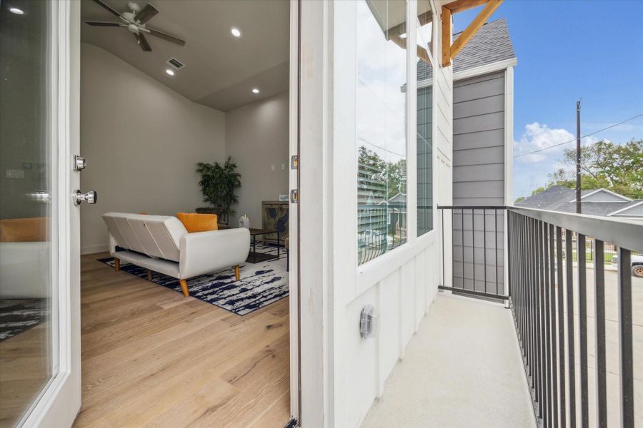 Exterior details and patio area of a home in , Houston (Image 2). Exterior details and patio area of a home in , Houston (Image 2).