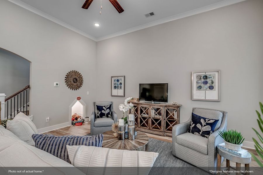 Furnished interior view inside a new home in Indigo at Abbey Preserve, Wilmington (Image 15). Furnished interior view inside a new home in Indigo at Abbey Preserve, Wilmington (Image 15).