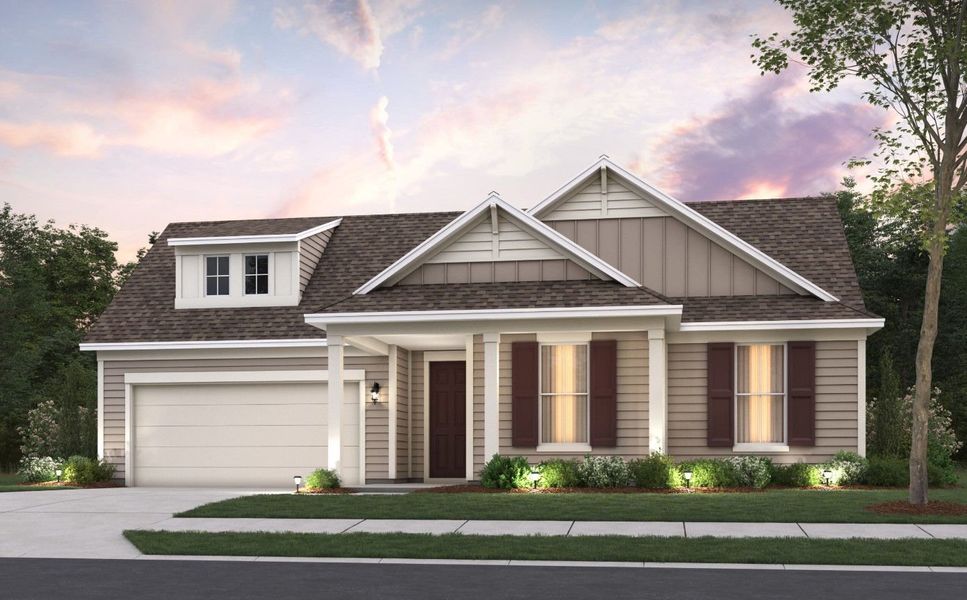 Representative exterior photo of a completed home built from the Boling by Pulte Homes in Waterside at Pine Island, Columbia, SC (Image 2). Representative exterior photo of a completed home built from the Boling by Pulte Homes in Waterside at Pine Island, Columbia, SC (Image 2).