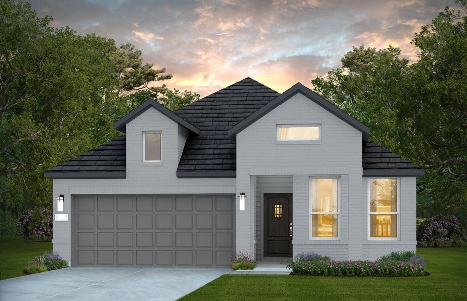Representative exterior photo of a completed home built from the Fox Hollow by Pulte Homes in Montgomery Bend, Montgomery, TX (Image 2). Representative exterior photo of a completed home built from the Fox Hollow by Pulte Homes in Montgomery Bend, Montgomery, TX (Image 2).