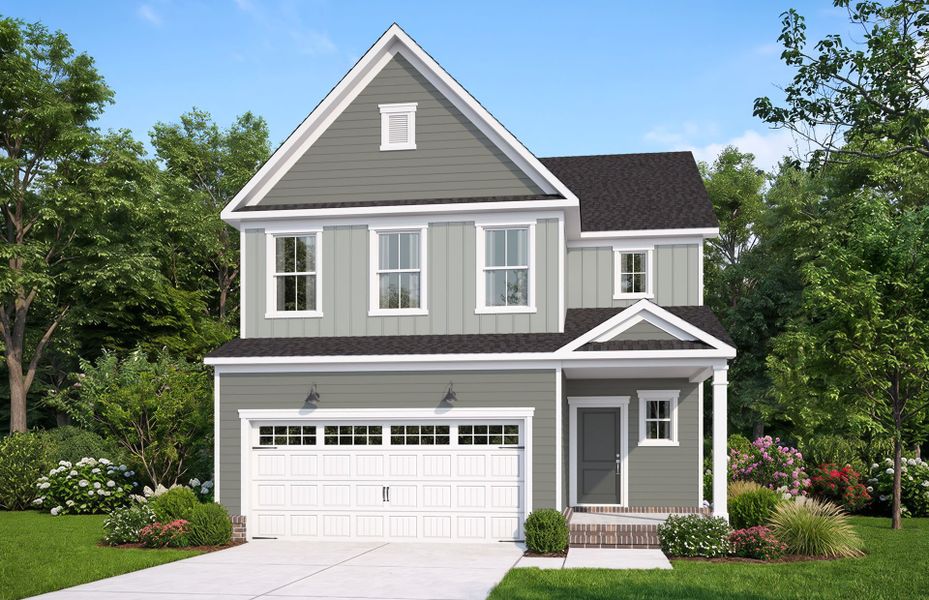 Representative exterior photo of a completed home built from the Harris by Pulte Homes in Broadmoor, Wake Forest, NC (Image 19).