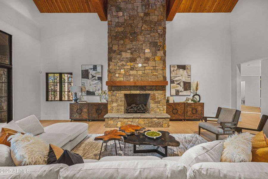 Custom stone fireplace Custom stone fireplace