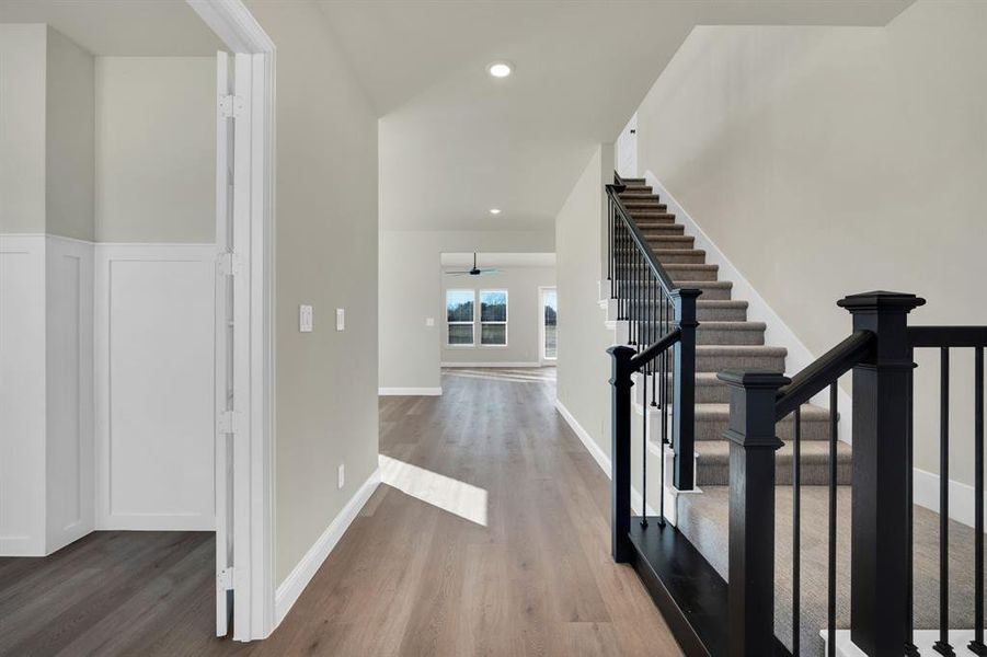 Great view walking into the home with beautiful staircase