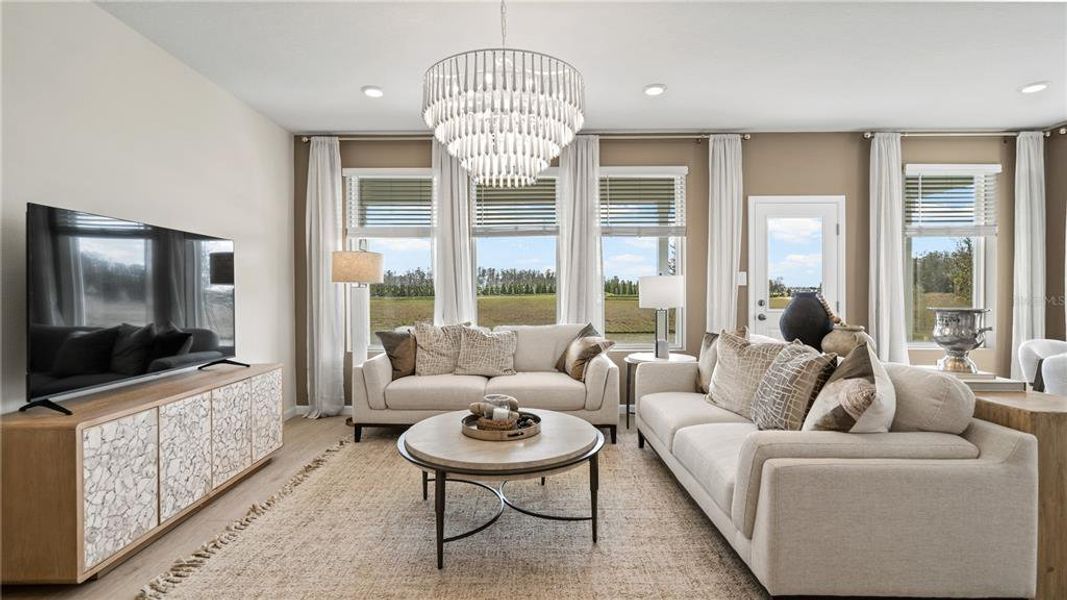 Furnished interior view inside a new home in Wellness Ridge, Clermont (Image 8). Furnished interior view inside a new home in Wellness Ridge, Clermont (Image 8).