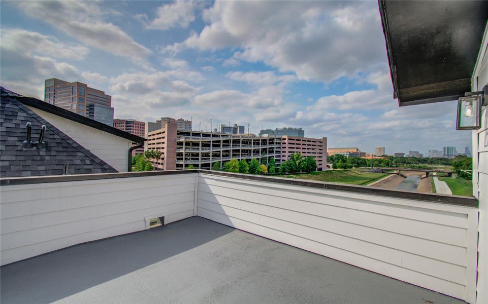 Rooftop with Med Center, Bayou,  and Downtown views