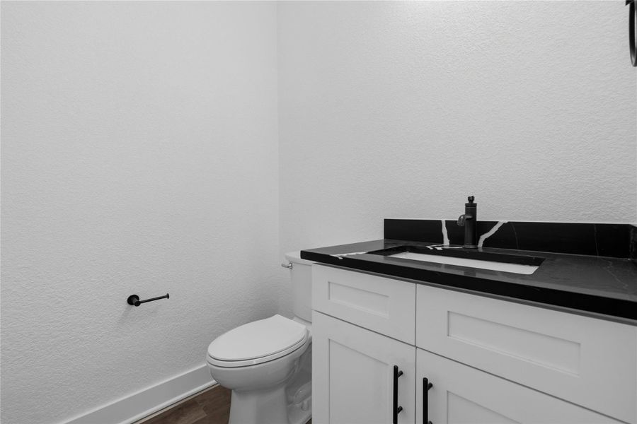 Half bath located near living for guest easy access