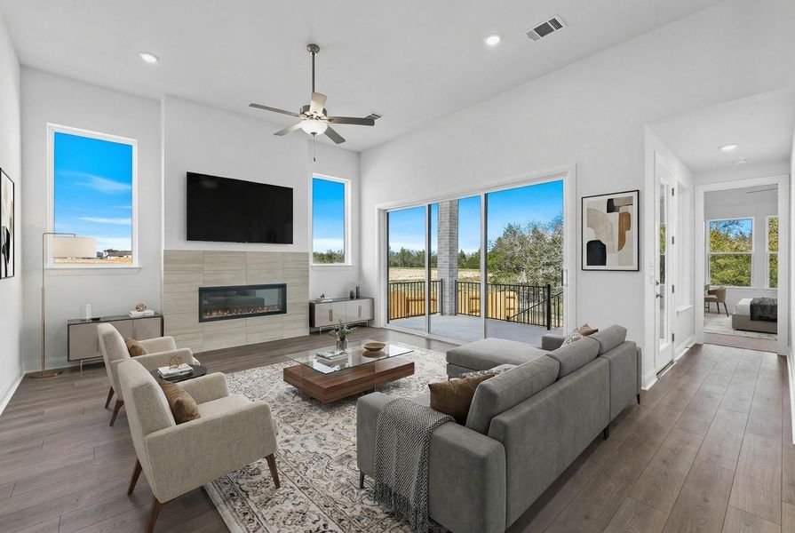 Furnished interior view inside a new home in The Colony - 50', Bastrop (Image 4).