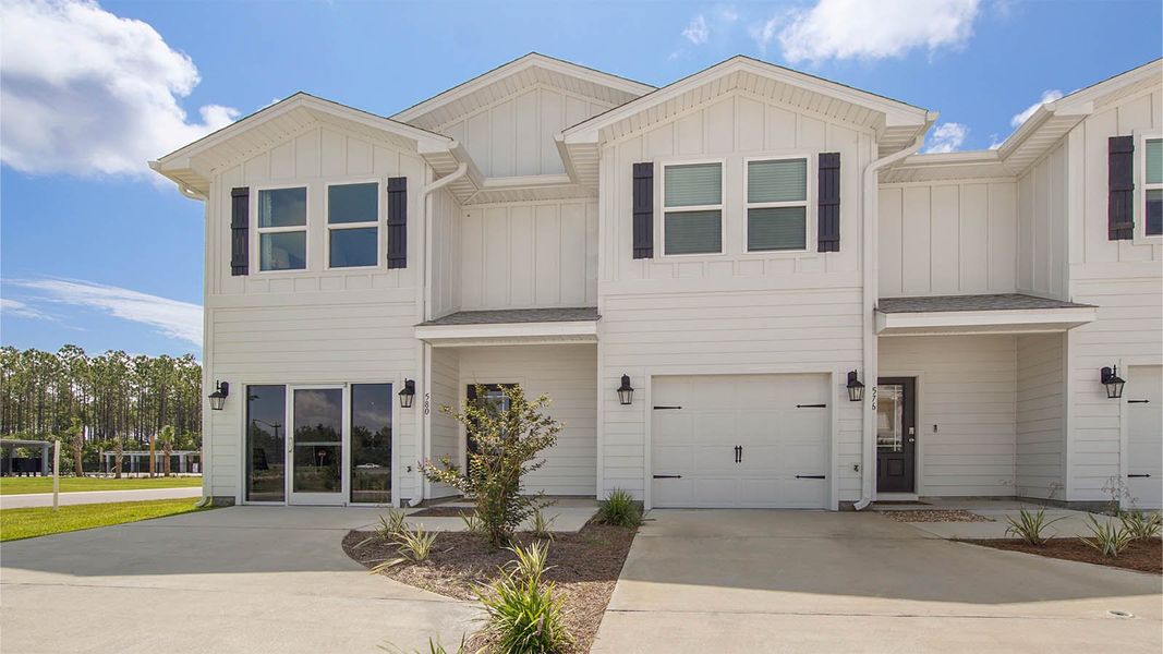 Representative exterior photo of a completed home built from the Palm Exterior by D.R. Horton in Bayside at Ward Creek, Panama City Beach, FL (Image 2).