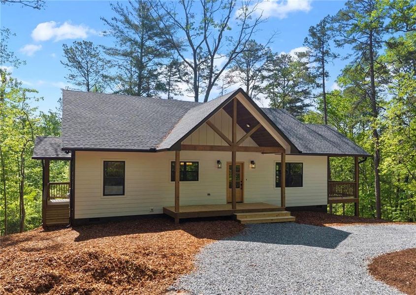 Exterior details and patio area of a home in , Ellijay (Image 30).