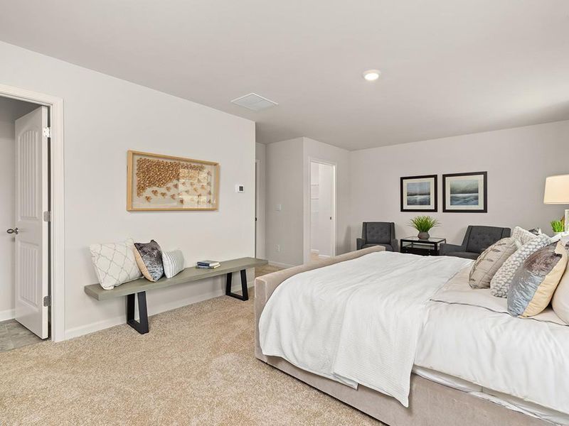 Furnished interior view inside a new home in Oaks at Cedar Grove, Fairburn (Image 27).