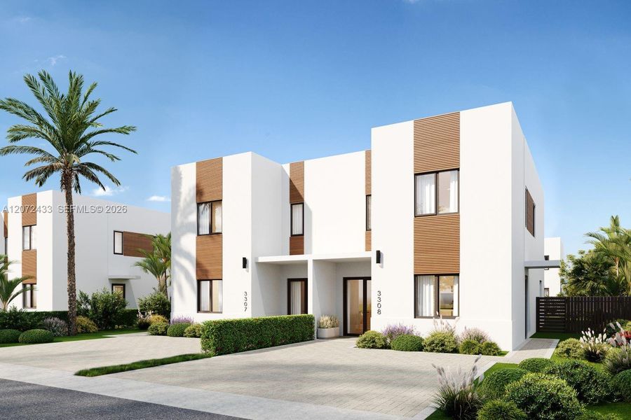 Front exterior of a new home in , Miami Shores, FL, highlighting curb appeal (Image 2). Front exterior of a new home in , Miami Shores, FL, highlighting curb appeal (Image 2).