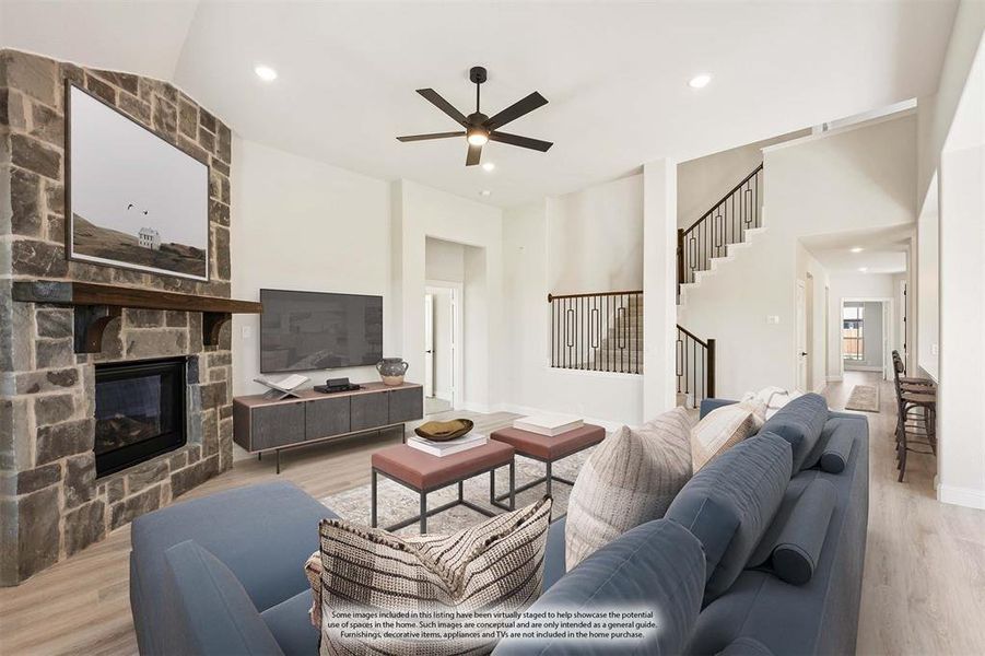 Furnished interior view inside a new home in Ridge Ranch Classic 60, Mesquite (Image 10).