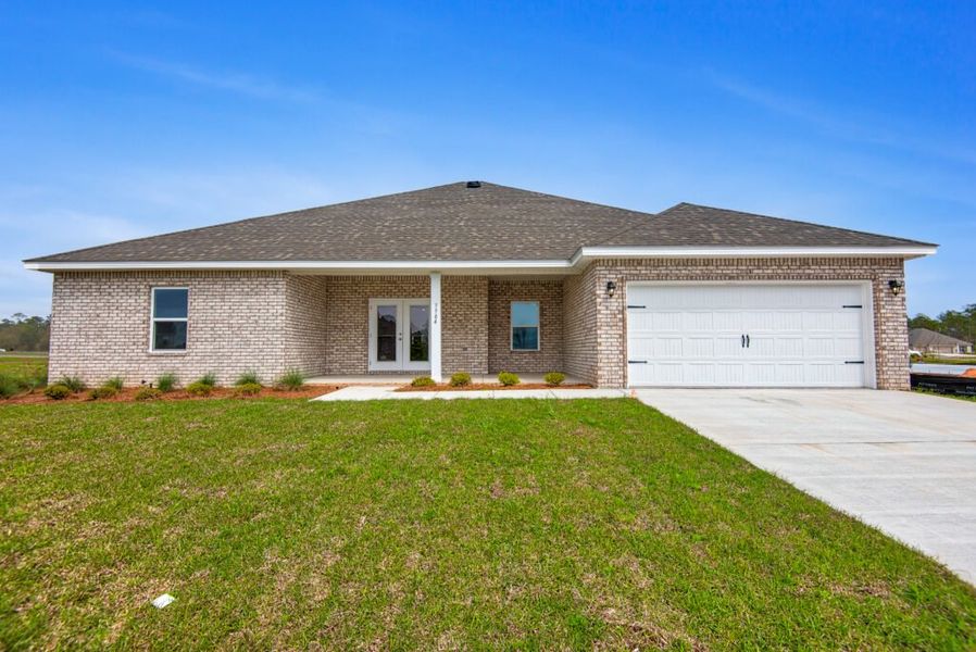 Representative exterior photo of a completed home built from the Walton by Holiday Builders in Yellow River Ranch, Milton, FL (Image 11).