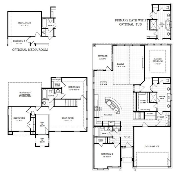 2D floor plan layout for the Madison by Chesmar Homes in Grange, Katy, TX (Image 3). 2D floor plan layout for the Madison by Chesmar Homes in Grange, Katy, TX (Image 3).
