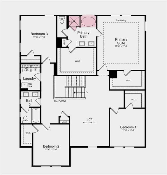 2D floor plan layout of this home in Nichols Farm, Dacula, GA (Image 6).