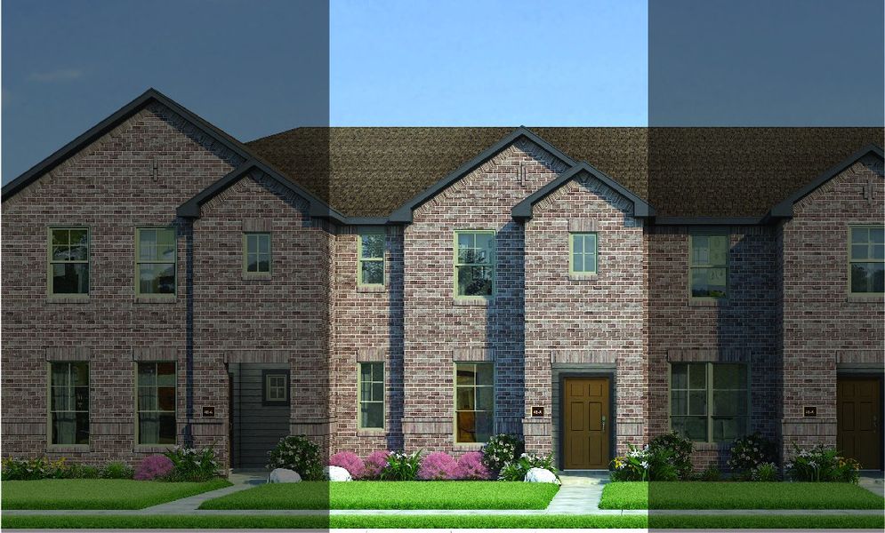 Crockett with Elevation 4B Brick Exterior 2023 Townhomes