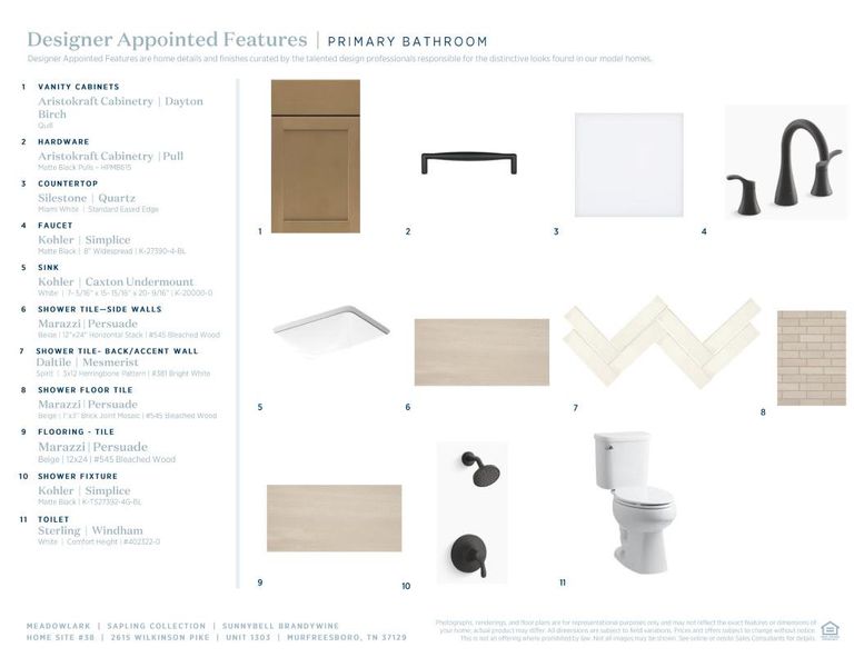 Sample of building materials used in homes in Meadowlark, Murfreesboro (Image 10).