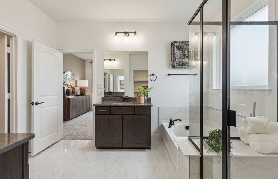 Large shower and tub in owner's bath