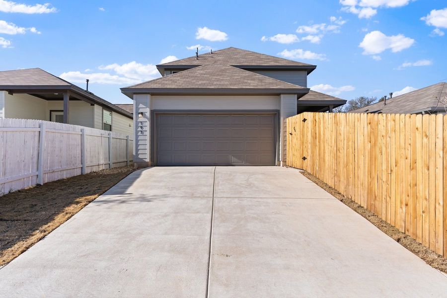 Exterior details and patio area of a home in Sage Hollow, Kyle (Image 4). Exterior details and patio area of a home in Sage Hollow, Kyle (Image 4).