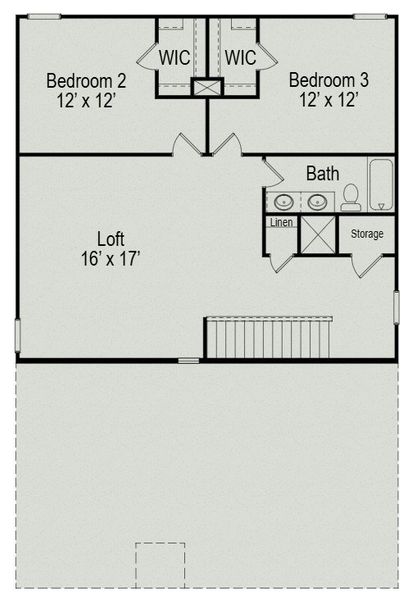 2D floor plan layout of this home in Jackson Hills, Clarksville, TN (Image 4).