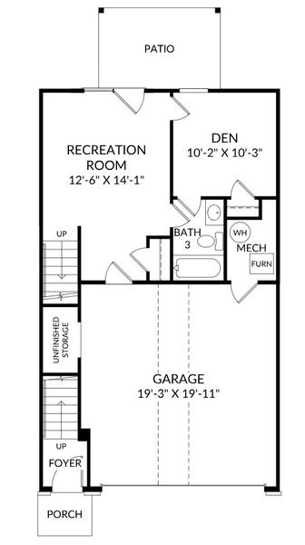 2D floor plan layout for the The Bridget by Stanley Martin Homes in Croftside Townhomes, Powder Springs, GA (Image 4). 2D floor plan layout for the The Bridget by Stanley Martin Homes in Croftside Townhomes, Powder Springs, GA (Image 4).
