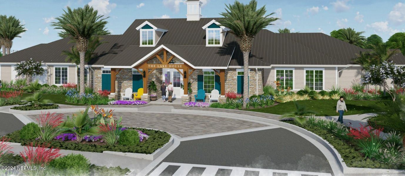 Front exterior of a new home in Reverie at Silverleaf, St. Augustine, FL, highlighting curb appeal (Image 2).