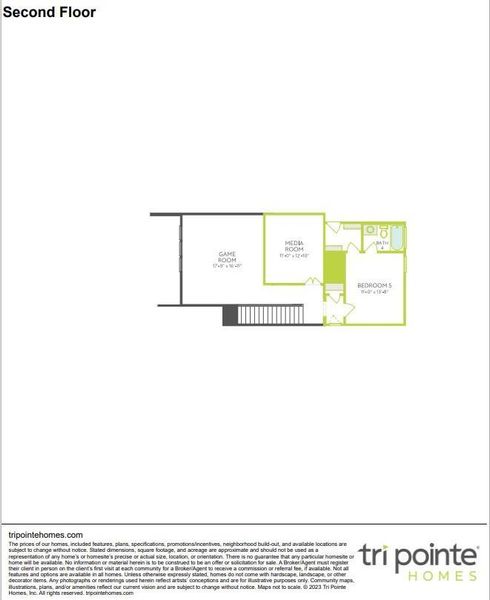 2D floor plan layout of this home in Woodson’s Reserve, Spring, TX (Image 3).