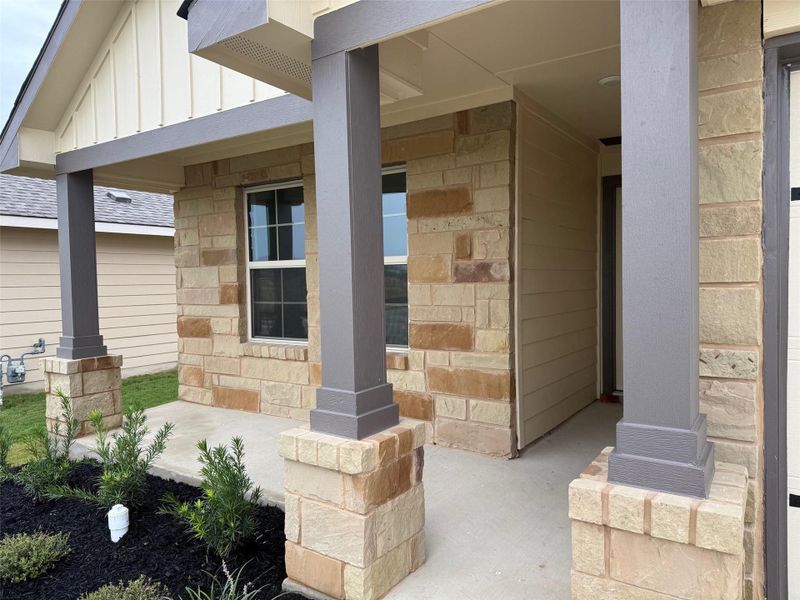 Front exterior of a new home in Southern Pointe, College Station, TX, highlighting curb appeal (Image 2). Front exterior of a new home in Southern Pointe, College Station, TX, highlighting curb appeal (Image 2).
