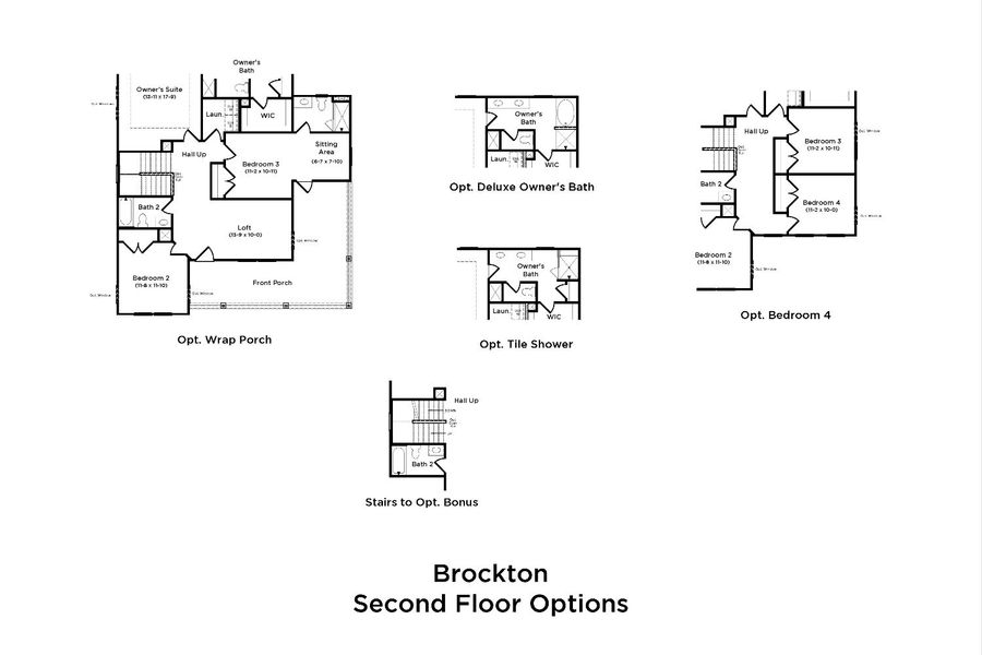 2D floor plan layout for the Brockton by DRB Homes in Miller Farm Single Family Homes, Pineville, NC (Image 11).
