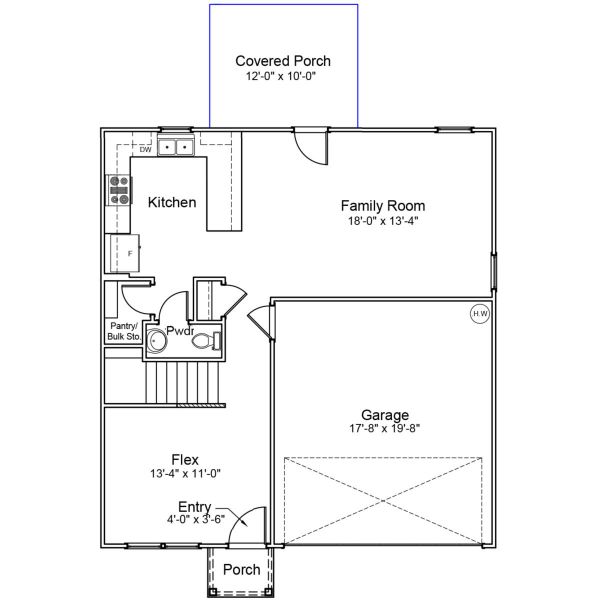 2D floor plan layout of this home in Six Oaks, Summerville, SC (Image 3).