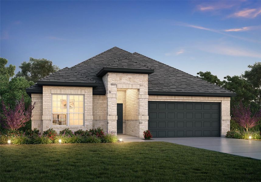Front exterior of a new home in River Ranch, Dayton, TX, highlighting curb appeal (Image 1). Front exterior of a new home in River Ranch, Dayton, TX, highlighting curb appeal (Image 1).