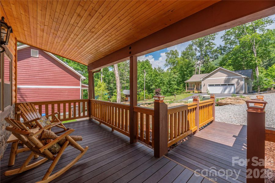 Exterior details and patio area of a home in , Maggie Valley (Image 4).