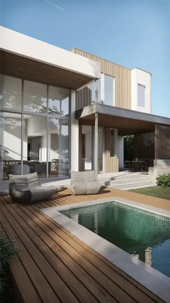 Exterior details and patio area of a home in , Austin (Image 3).