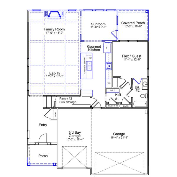 2D floor plan layout of this home in Timberland Grove, Anderson, SC (Image 3).