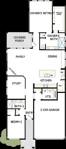 2D floor plan layout of this home in The Highlands 45' - Encore Collection, Porter, TX (Image 4). 2D floor plan layout of this home in The Highlands 45' - Encore Collection, Porter, TX (Image 4).